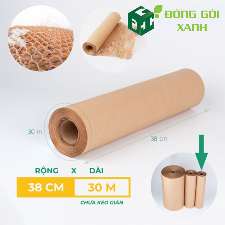 Giấy gói tổ ong Nâu kích thước 38cmx30m Giấy gói tổ ong Nâu kích thước 38cmx30m