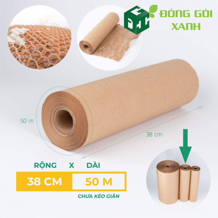 Giấy gói tổ ong Nâu kích thước 38cmx50m Giấy gói tổ ong Nâu kích thước 38cmx50m